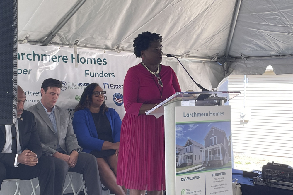 Larchmere Homes Ribbon Cutting Ceremony on new homes on Cleveland's Southeast Side